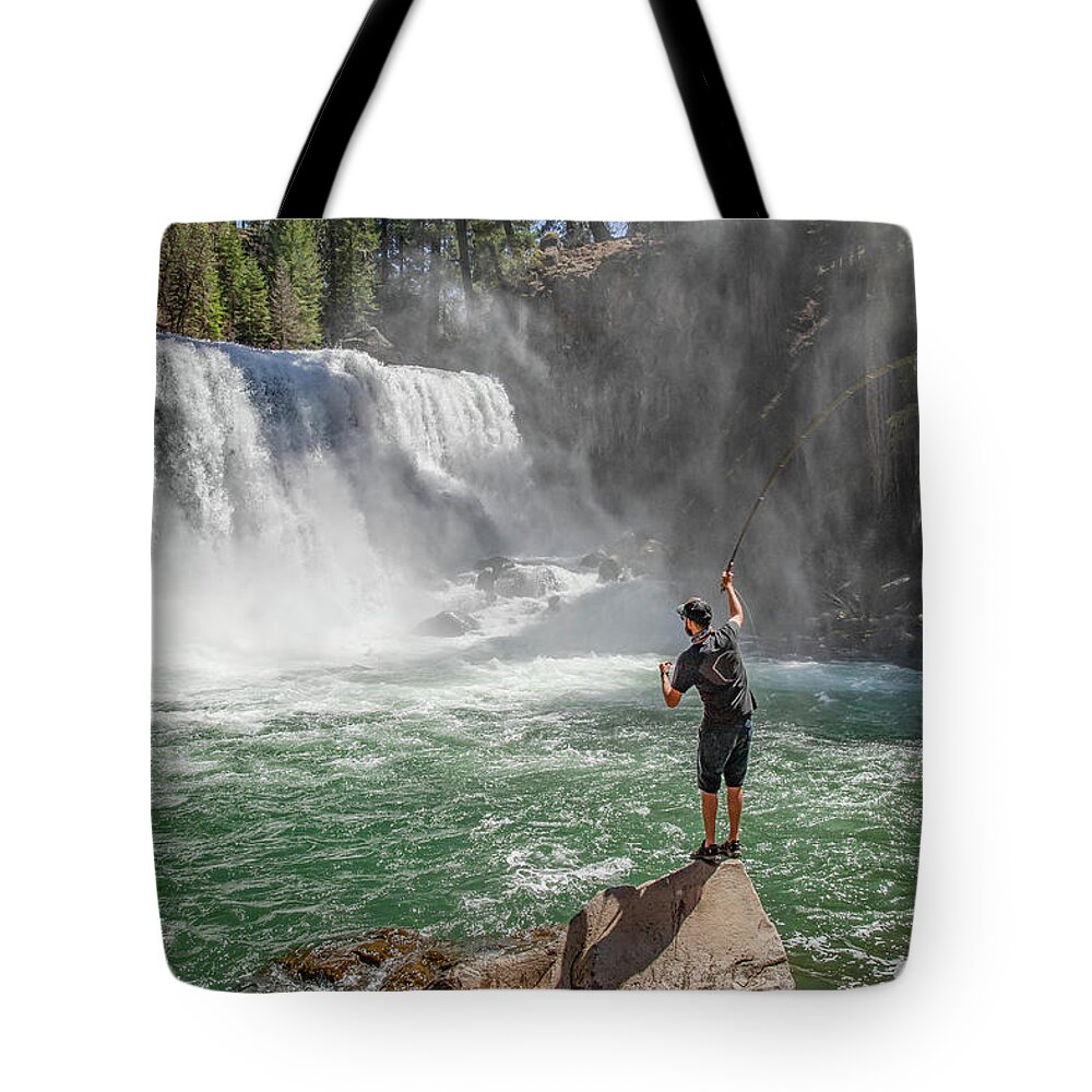 Fly Fishing Tote Bag featuring the photograph Fly Fishing by Gary Geddes
