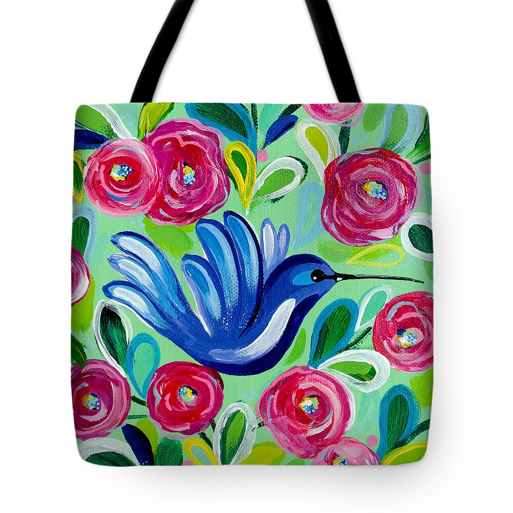 Hummingbird Tote Bag featuring the painting Flying High by Beth Ann Scott
