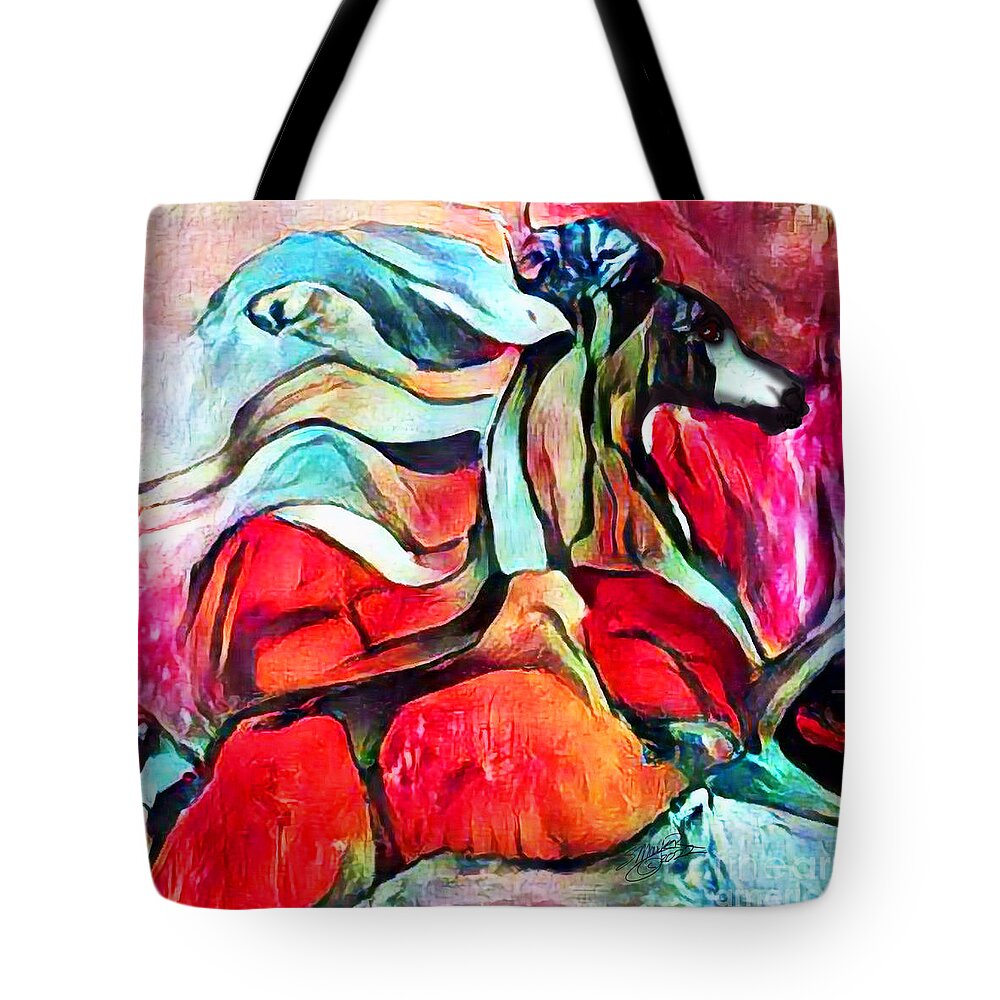 Equestrian Art; Western Art; Equine Art; Contemporary Art; Cheval; Arabian Horses; Pen And Ink; Equestrian Art; Cavallo; Modern Horse Art; Sporting Art; Quarter Horse; Riding Horses; Seattle Artist; Nft Artist; Equine Art; Opensea Artist; Deviant Art; Nftcommunity Tote Bag featuring the digital art Flying Mane 002 by Stacey Mayer