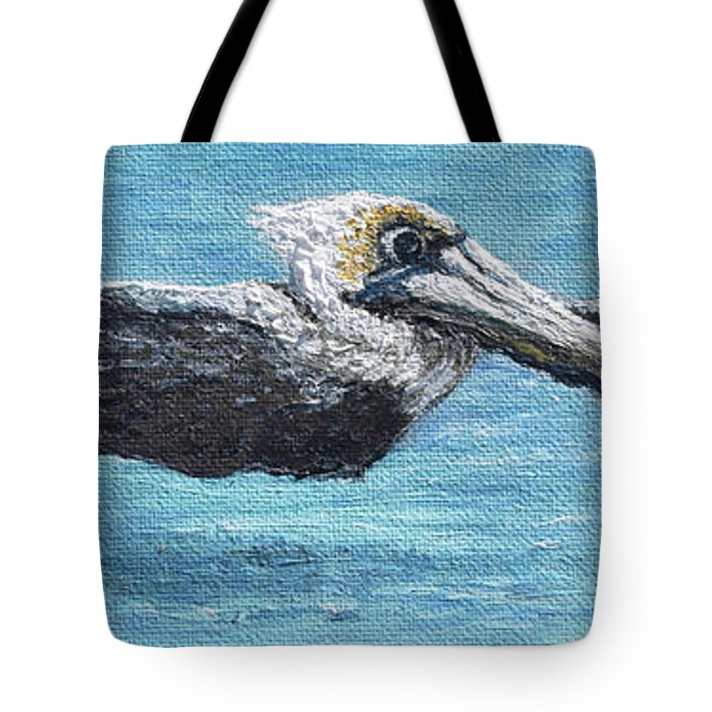 Pelican Tote Bag featuring the painting Flying by Toni Willey