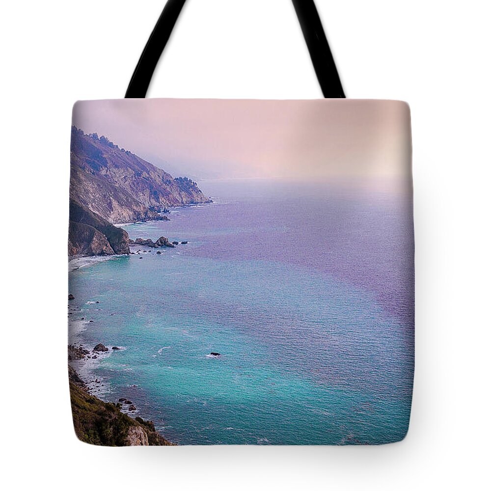 Beauty In Nature Tote Bag featuring the photograph Fog Big Sur Carmel Monterey PCH 0743 by Amyn Nasser