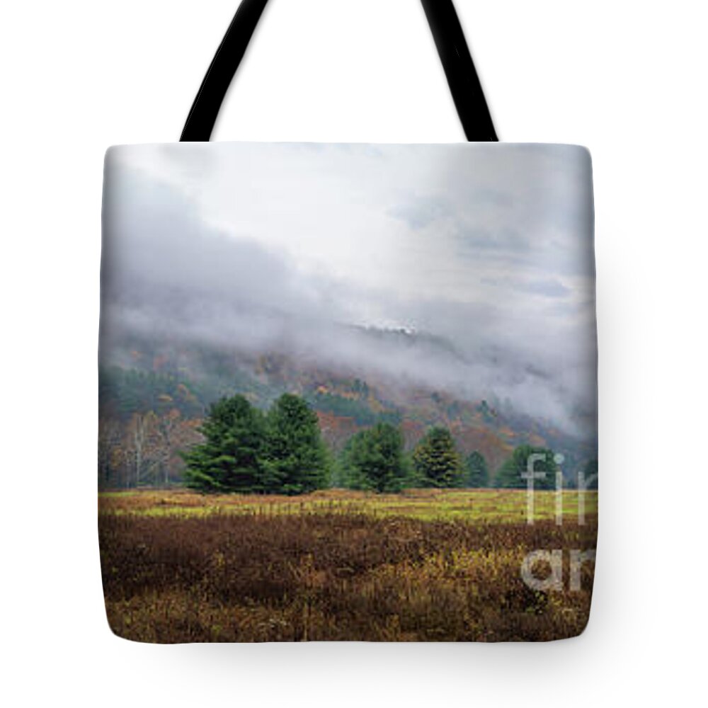 Hills Tote Bag featuring the photograph Fog Rolling Over The Hills by Rehna George