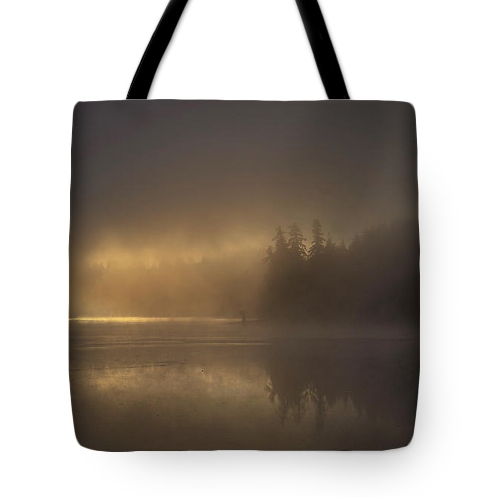Fall Tote Bag featuring the photograph Foggy Gold by Bill Posner