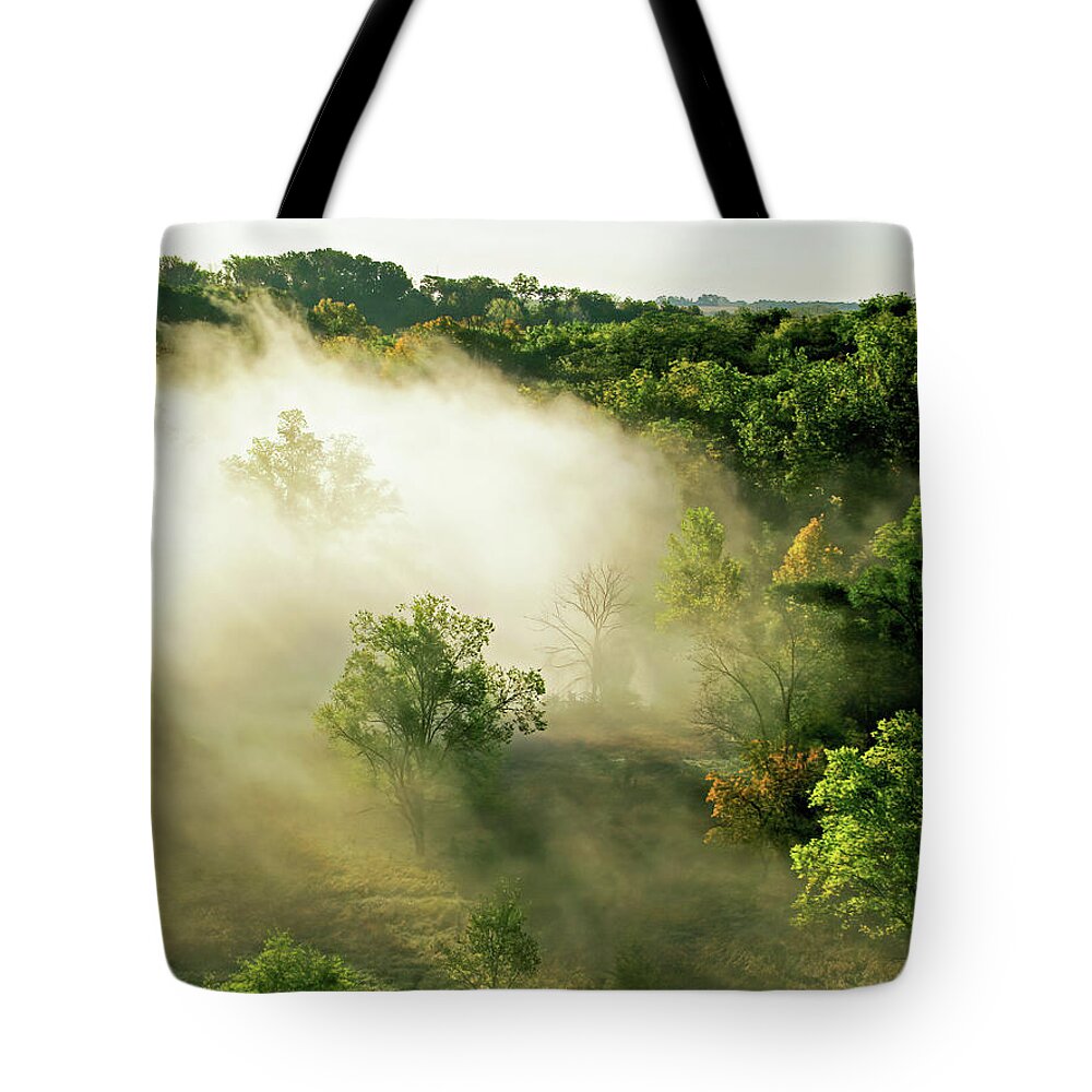 Landscape Tote Bag featuring the photograph Foggy Morning by Lens Art Photography By Larry Trager