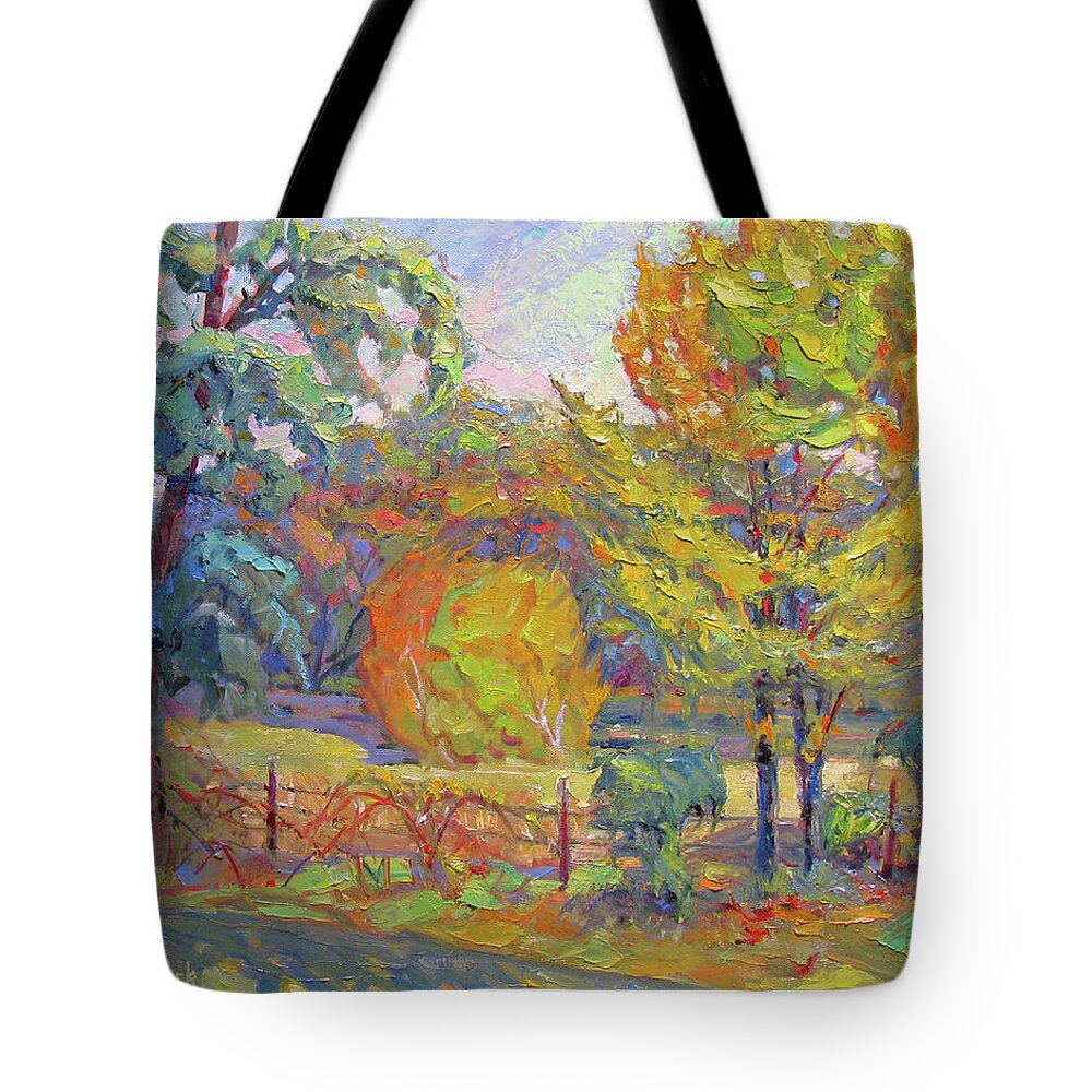 Landscape Tote Bag featuring the painting Foliage of Sonoma County by John McCormick