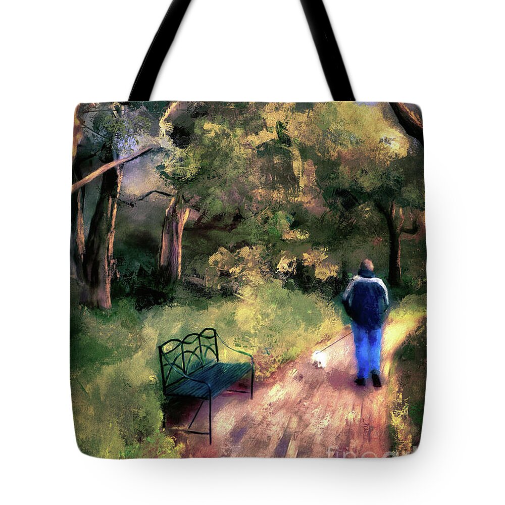 Williamsburg Tote Bag featuring the digital art Following the Yellow Brick Road by Lois Bryan