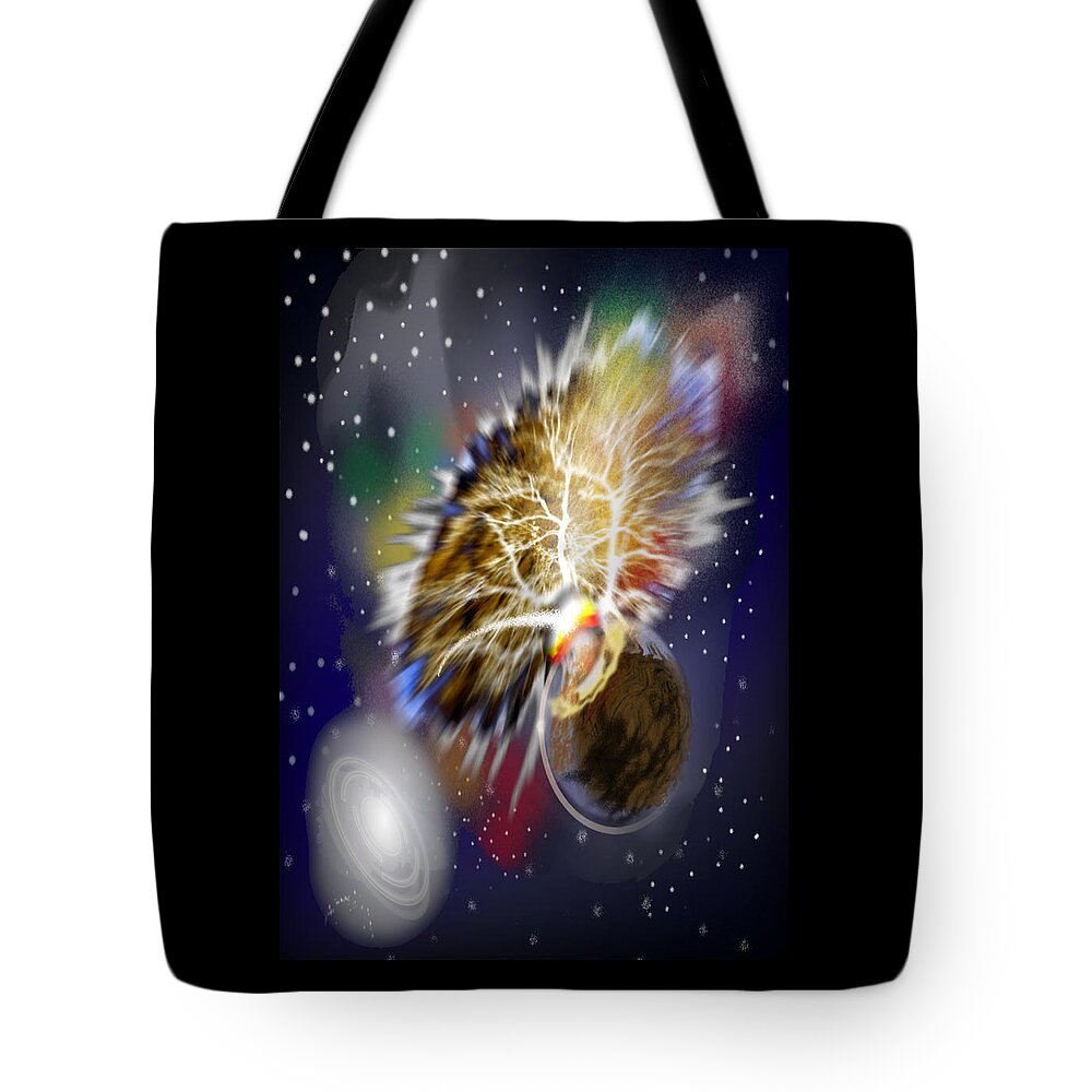 Fomalhaut Tote Bag featuring the digital art Fomalhaut Royal Star Archangel Gabriel Astrology by Delynn Addams