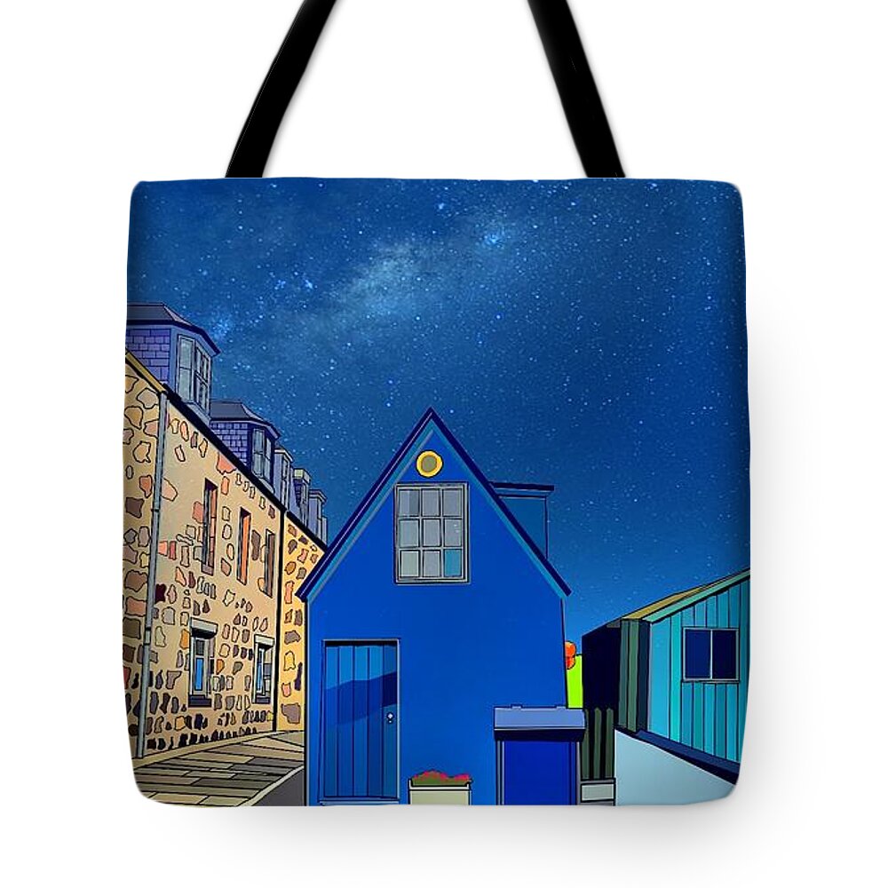 Footdee Tote Bag featuring the digital art Footdee Aberdeen by John Mckenzie