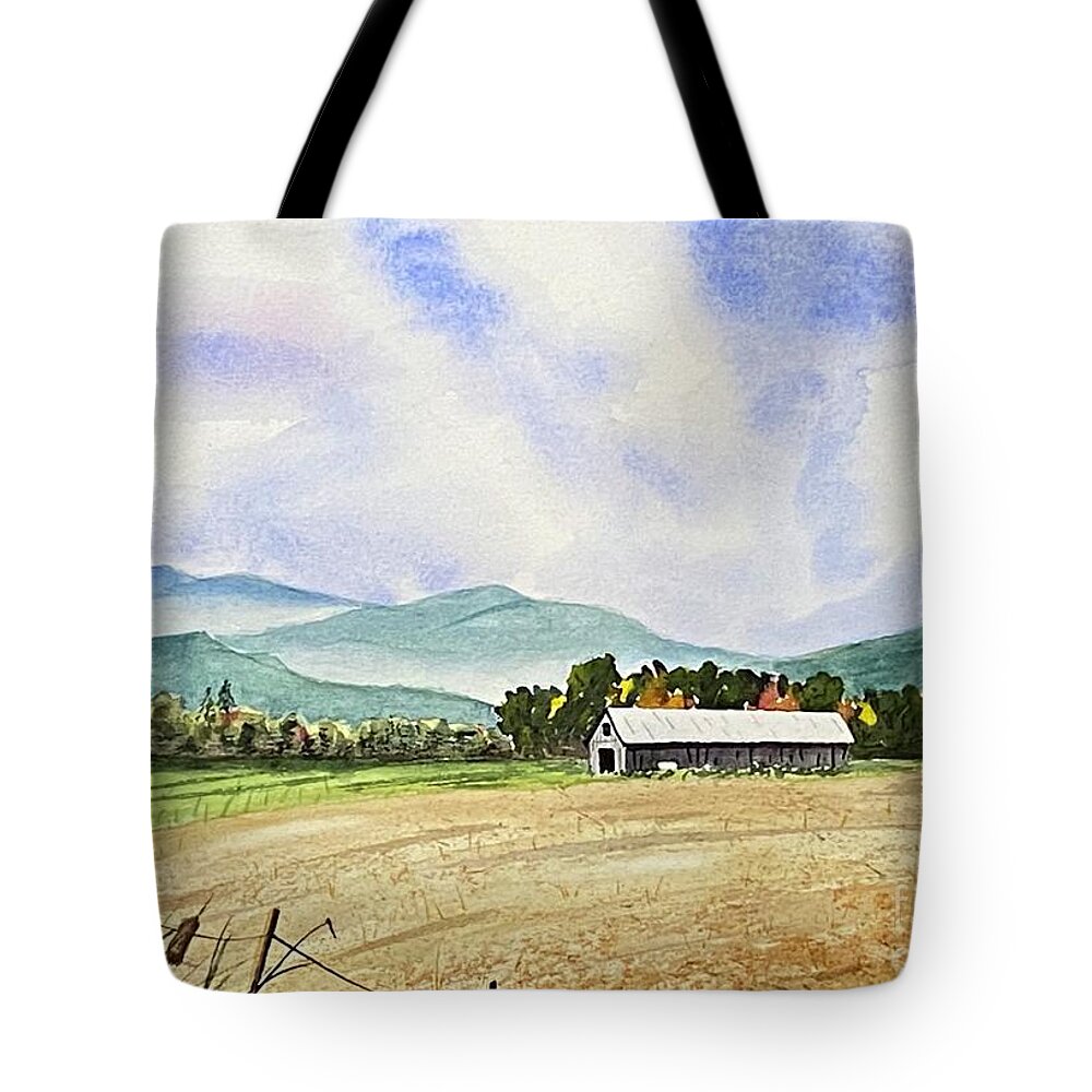 Barn Tote Bag featuring the painting Foothills Barn by Joseph Burger