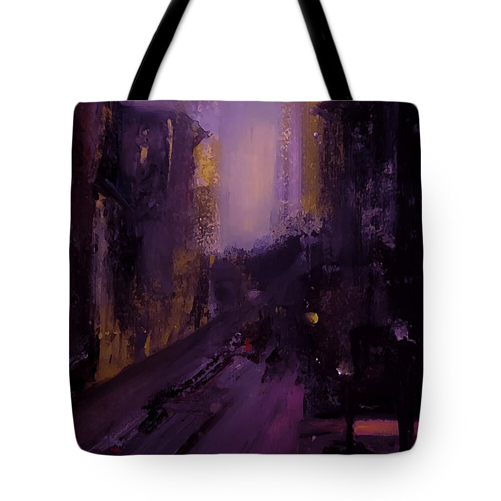 Abstract Tote Bag featuring the painting Foreshadowing by Lisa Kaiser
