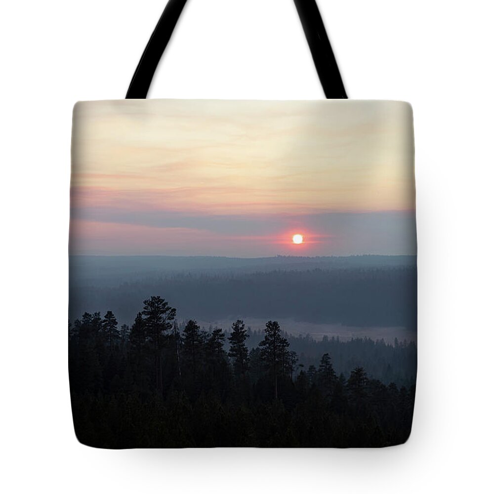 Oregon Tote Bag featuring the photograph Forest Haze by Steven Clark