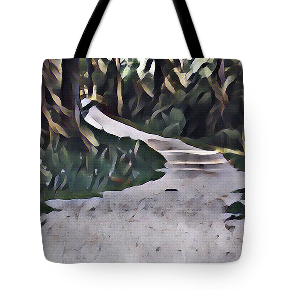 Path Tote Bag featuring the mixed media Forest Path by Christopher Reed