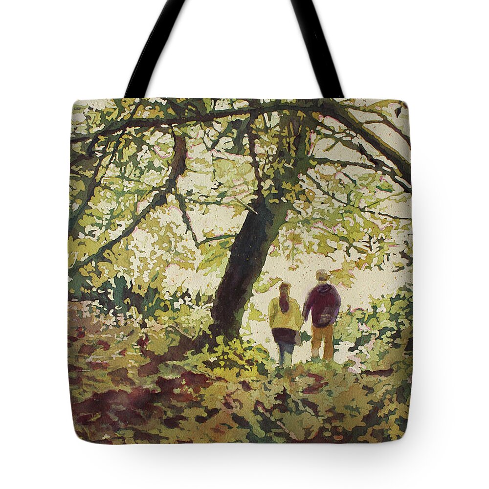Forest Tote Bag featuring the painting Forest Walk by Jenny Armitage