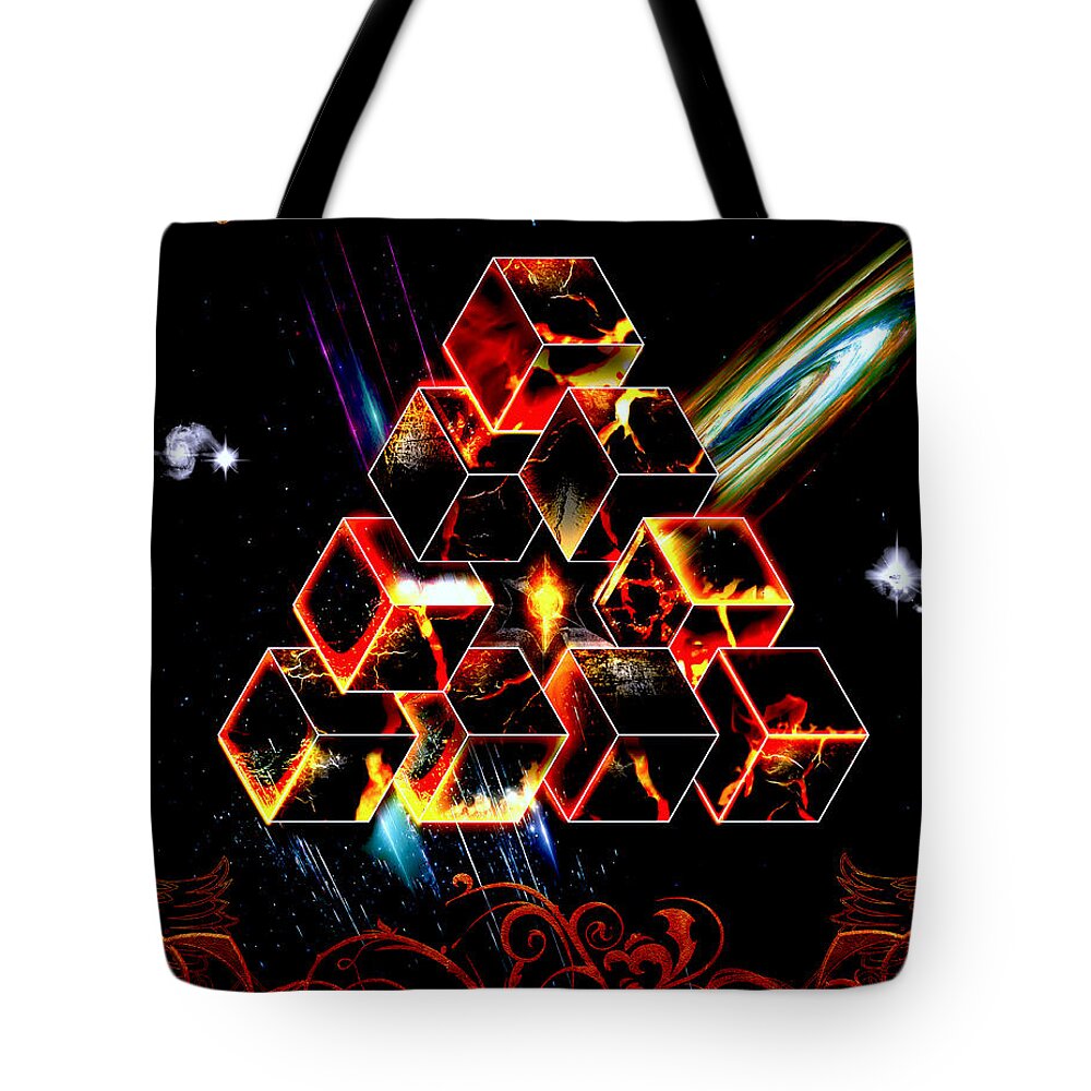 Fire Tote Bag featuring the digital art Forged From Fire by Michael Damiani