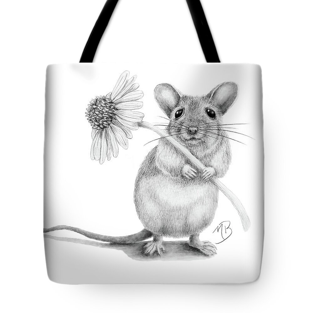 Mouse Tote Bag featuring the drawing Forgive Me by Monica Burnette