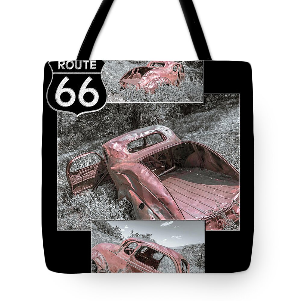 Forgotten Tote Bag featuring the photograph Forgotten Coupe collage by Darrell Foster