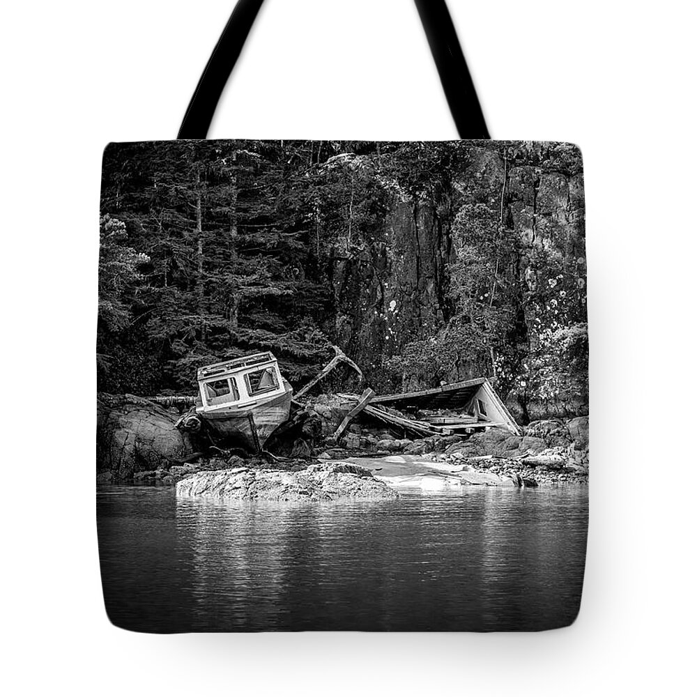 Boat Tote Bag featuring the photograph Forgotten by Canadart -