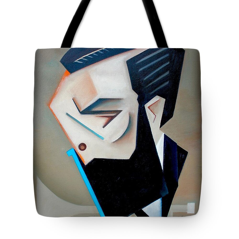 Jazz Tote Bag featuring the painting Form Theory / a portrait of Josh Lawrence by Martel Chapman