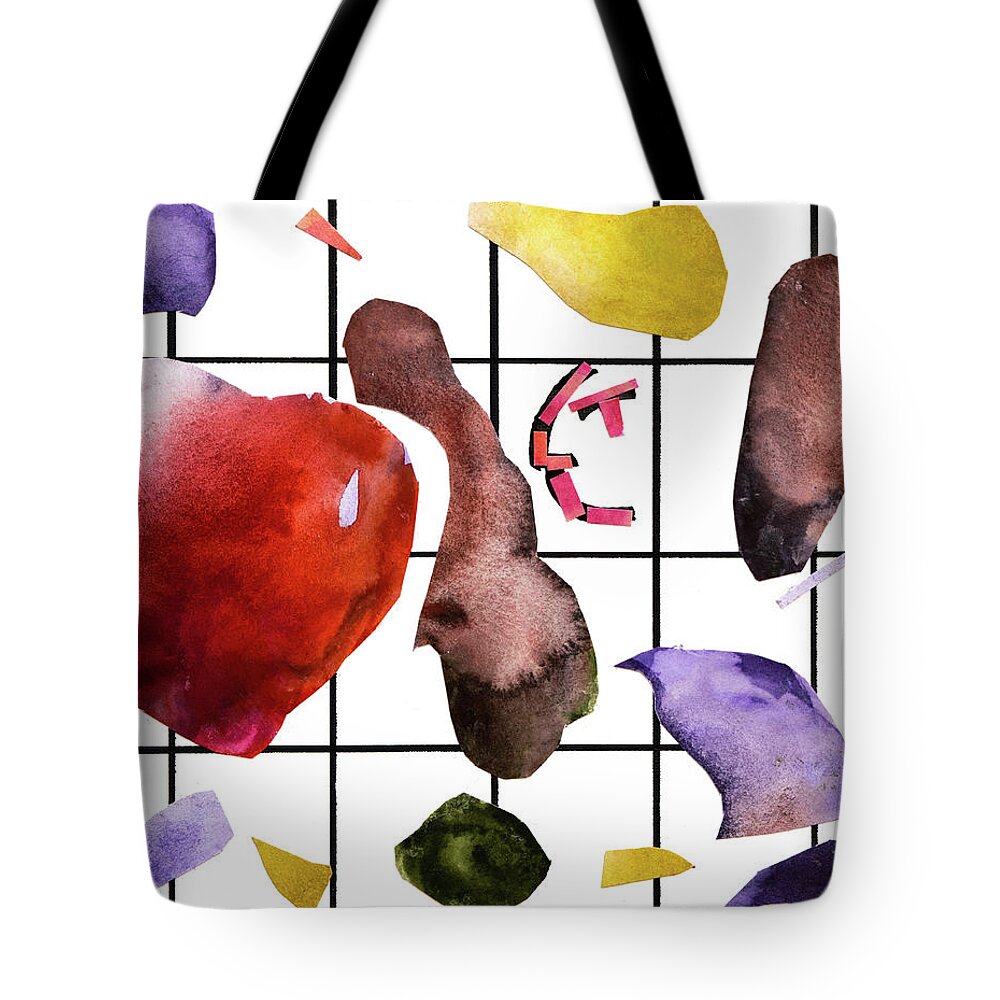 Cut Outs Tote Bag featuring the mixed media Formes Organiques by Hans Egil Saele