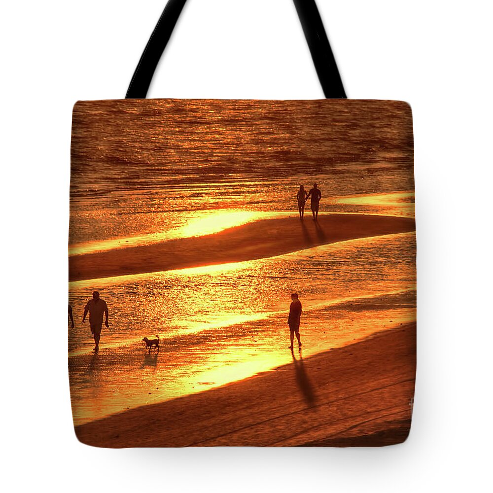 Sunset On The Beach Tote Bag featuring the photograph Fort Myers Beach Sunset by Olga Hamilton