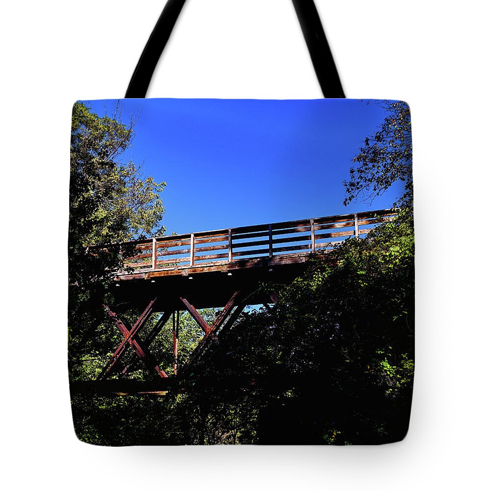 Fort Tote Bag featuring the photograph Fort River Span by Steven Nelson