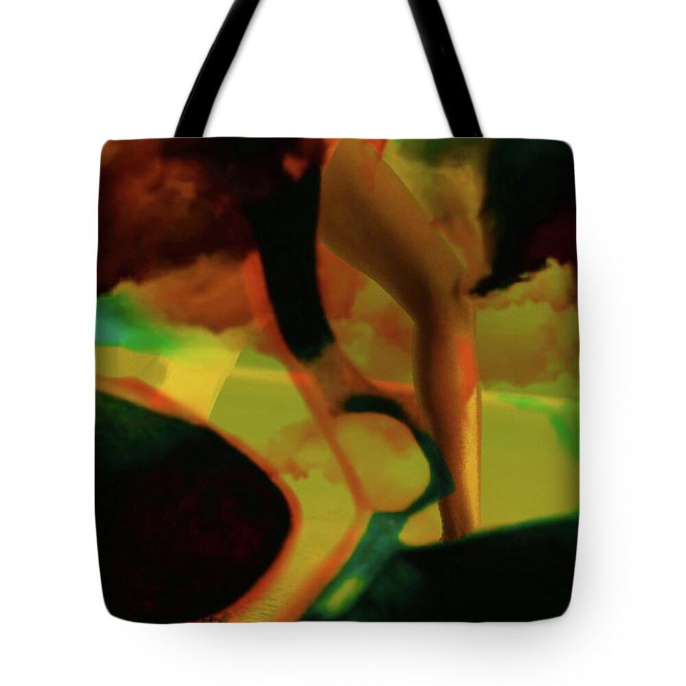  Tote Bag featuring the mixed media Forward Movement by Yvonne Padmos
