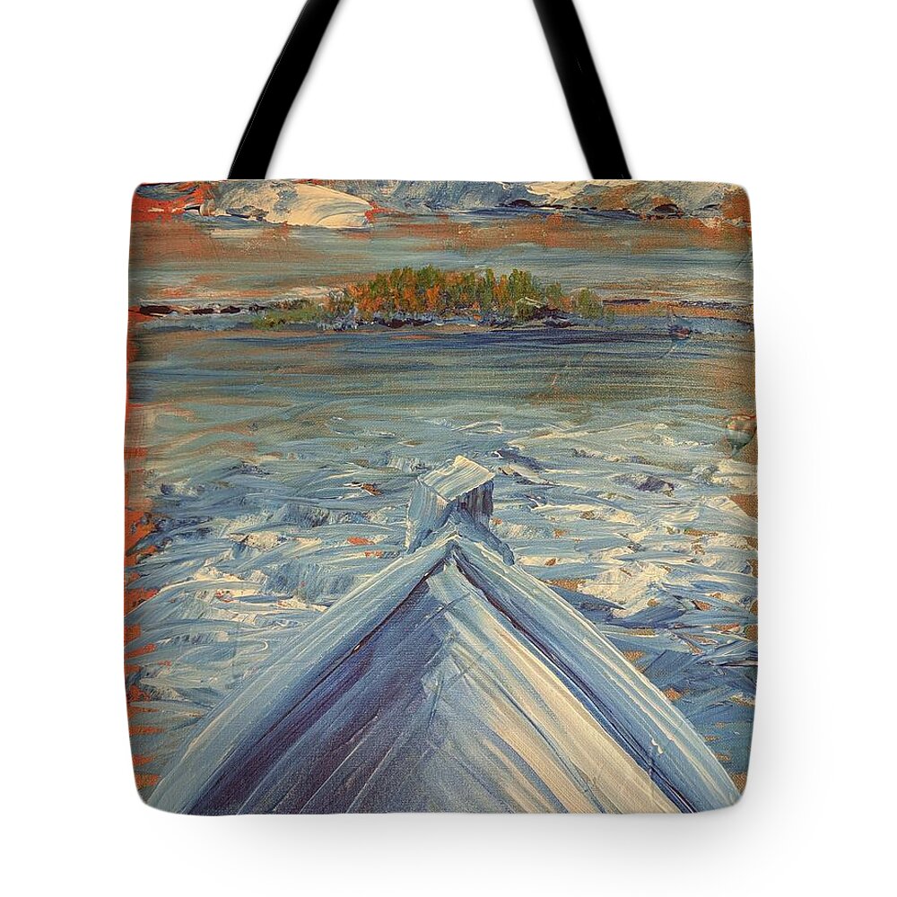 Acrylic Tote Bag featuring the painting Forward by Tammy Nara