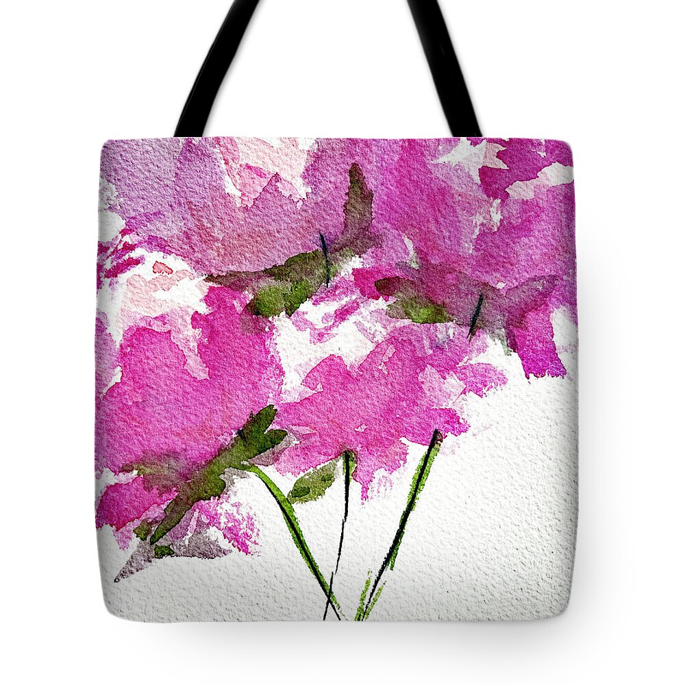 Peonies Tote Bag featuring the painting Four Peonies Blooming by Roxy Rich