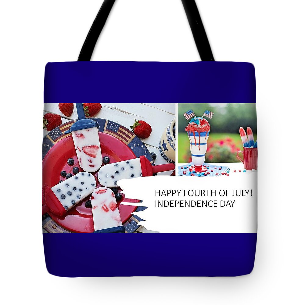 4th Of July Tote Bag featuring the mixed media Fourth of July Picnic by Nancy Ayanna Wyatt