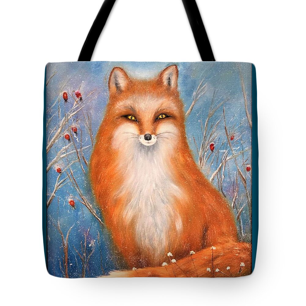 Wall Art Animals Fox  Red Fox Gloss Print Cards Of Original Painting Fox Double Page Postcard Of Original Painting White Envelope Greeting Cards Posters Tote Bag featuring the photograph Fox by Tanya Harr