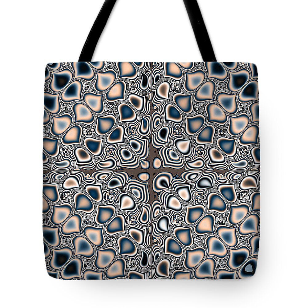 Abstract Tote Bag featuring the digital art Fractal pattern by Delphimages Photo Creations