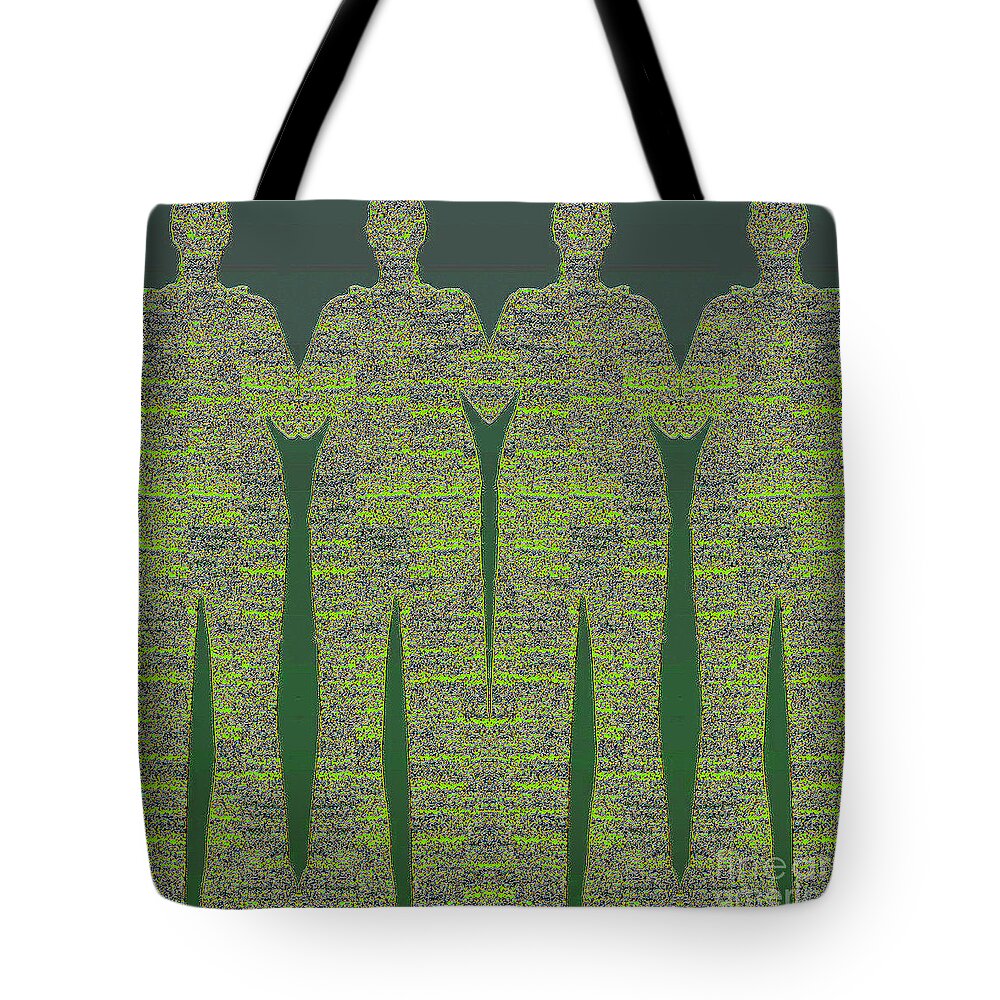 Fractal Tote Bag featuring the digital art Fractal Silhuette Green by Alexandra Vusir