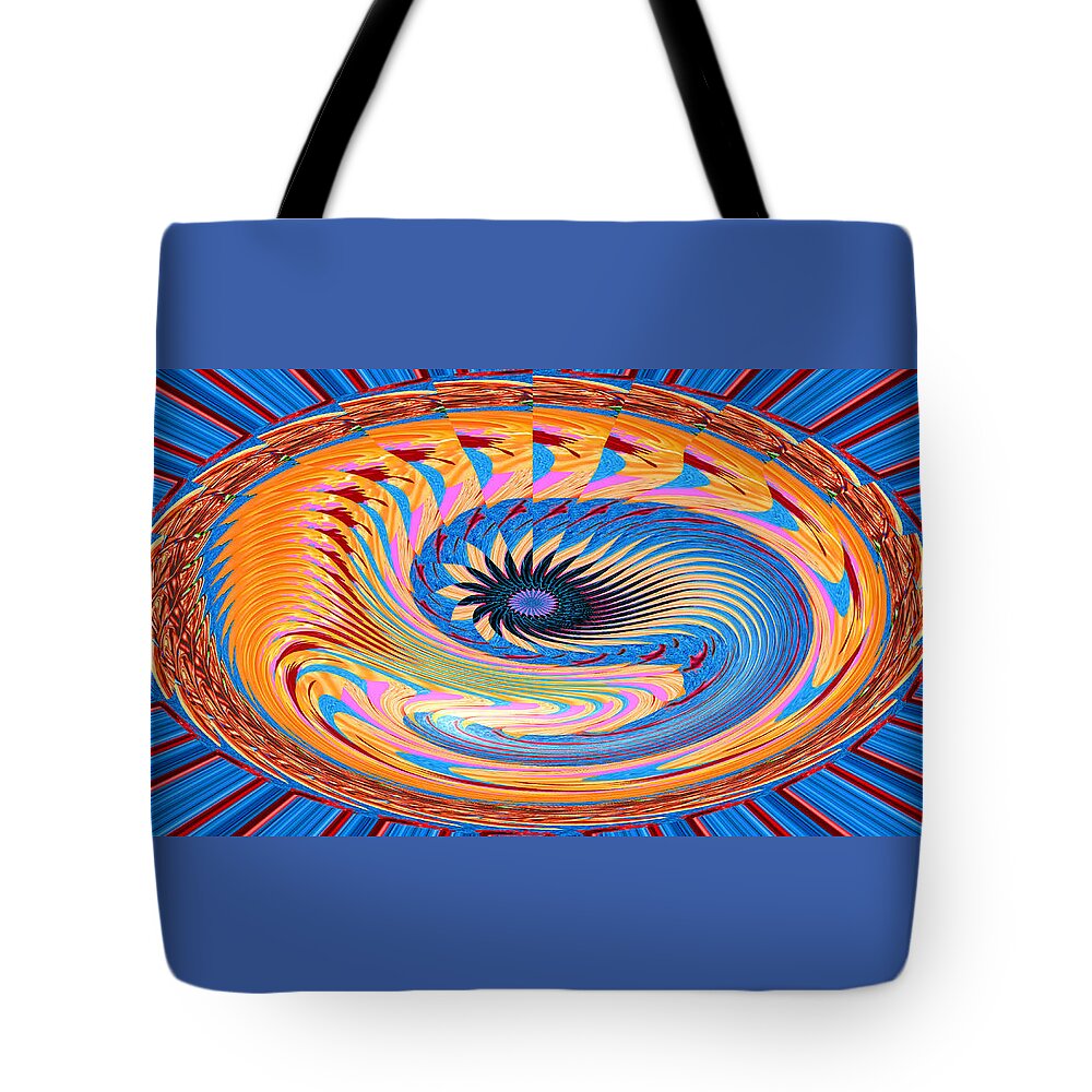 Abstract Art Tote Bag featuring the digital art Fractured Fractal Abstract by Ronald Mills