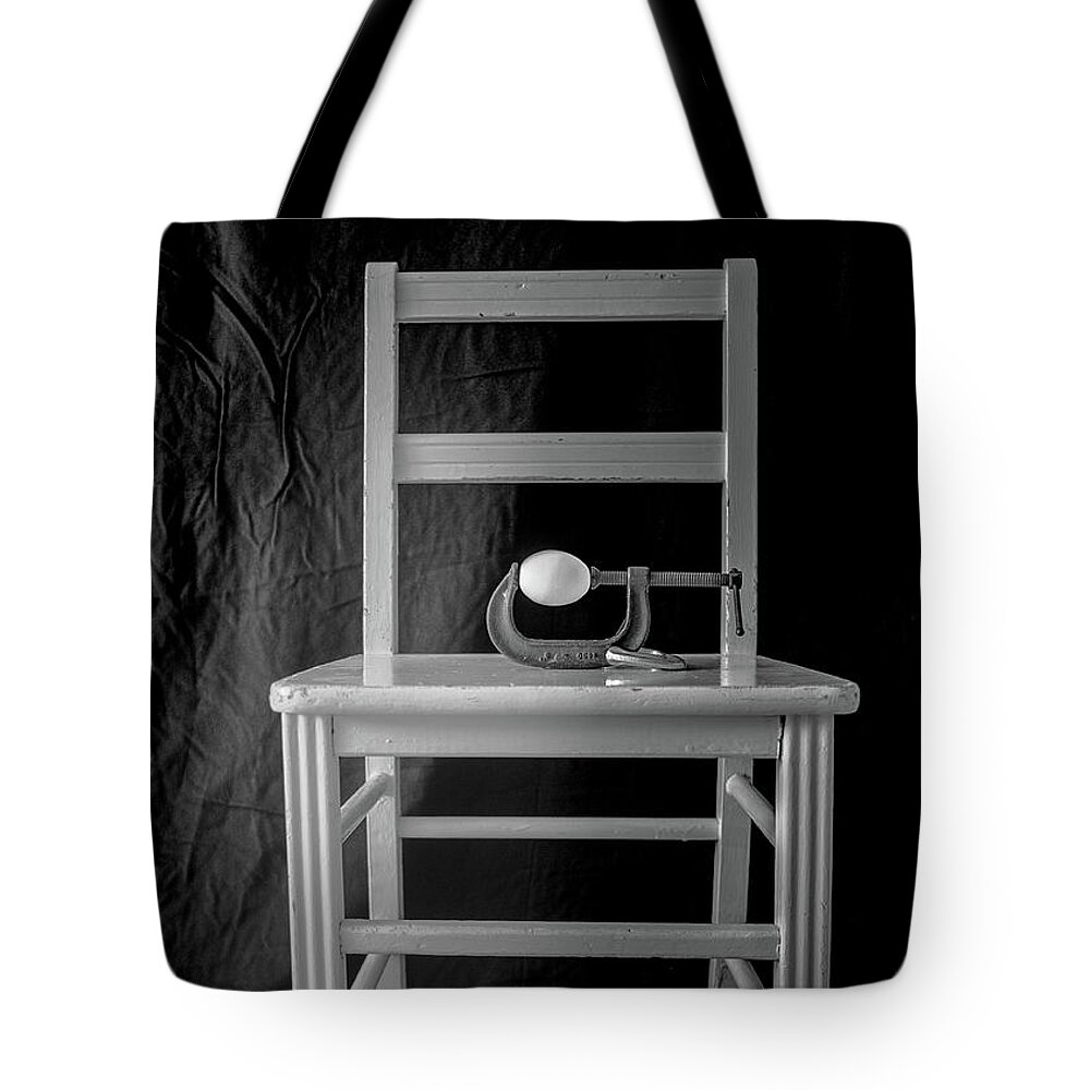 Anxiety Tote Bag featuring the photograph Fragile Beginning The Chair Project by Dutch Bieber