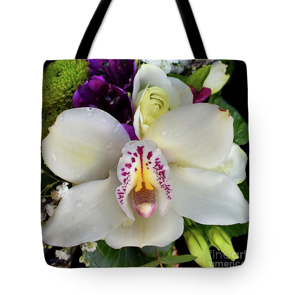 Nature Tote Bag featuring the photograph Fragrance of White Orchid 002 by Leonida Arte