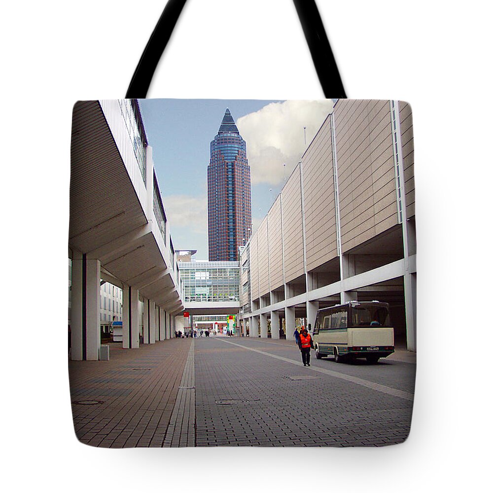 Architecture Tote Bag featuring the photograph Frankfurter Messe Turm by Luc Van de Steeg
