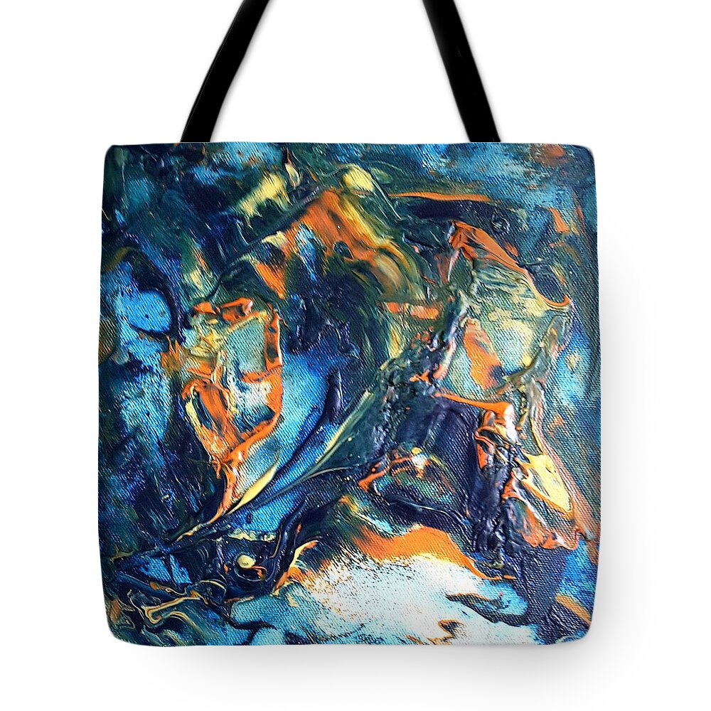 Abstract Tote Bag featuring the painting Free Play #8 by Dick Richards