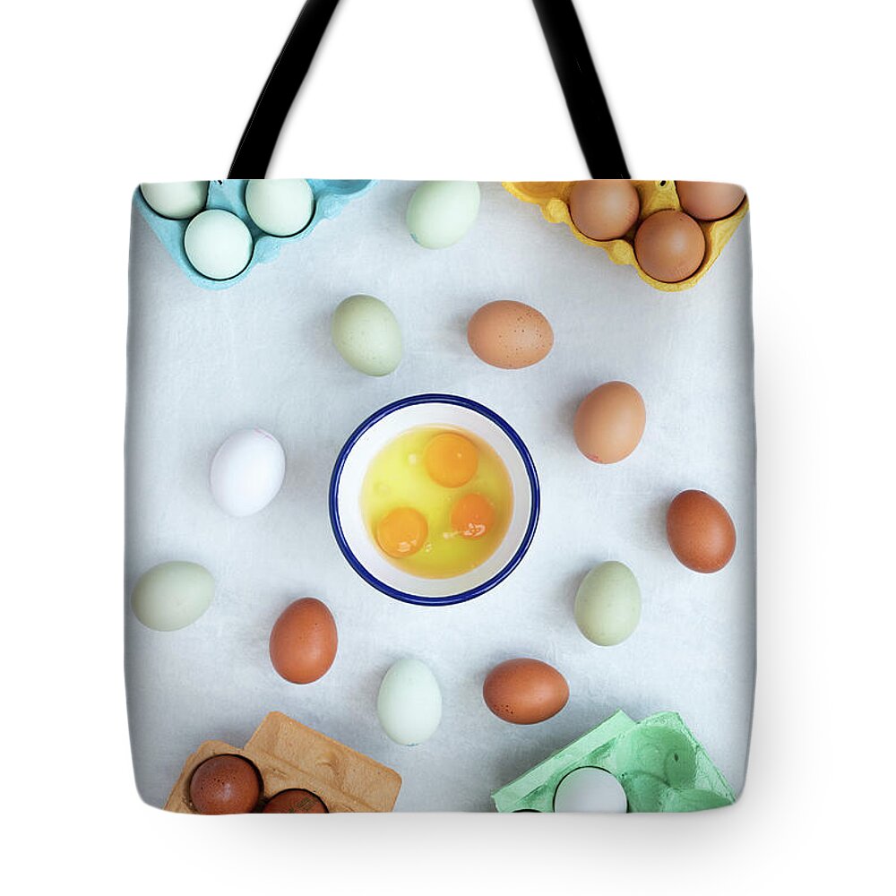 Eggs Tote Bag featuring the photograph Free Range Eggs by Tim Gainey
