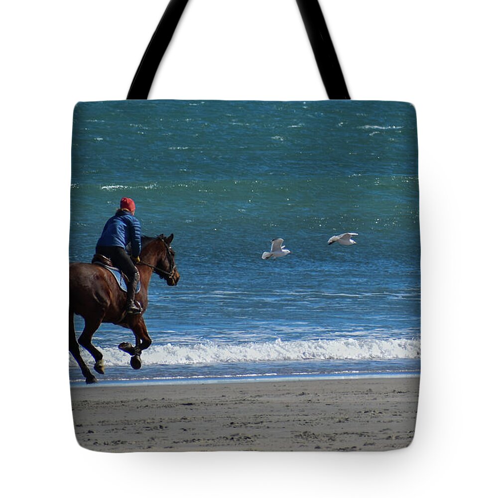 Horse Tote Bag featuring the photograph Freedom Ride by Vicky Edgerly