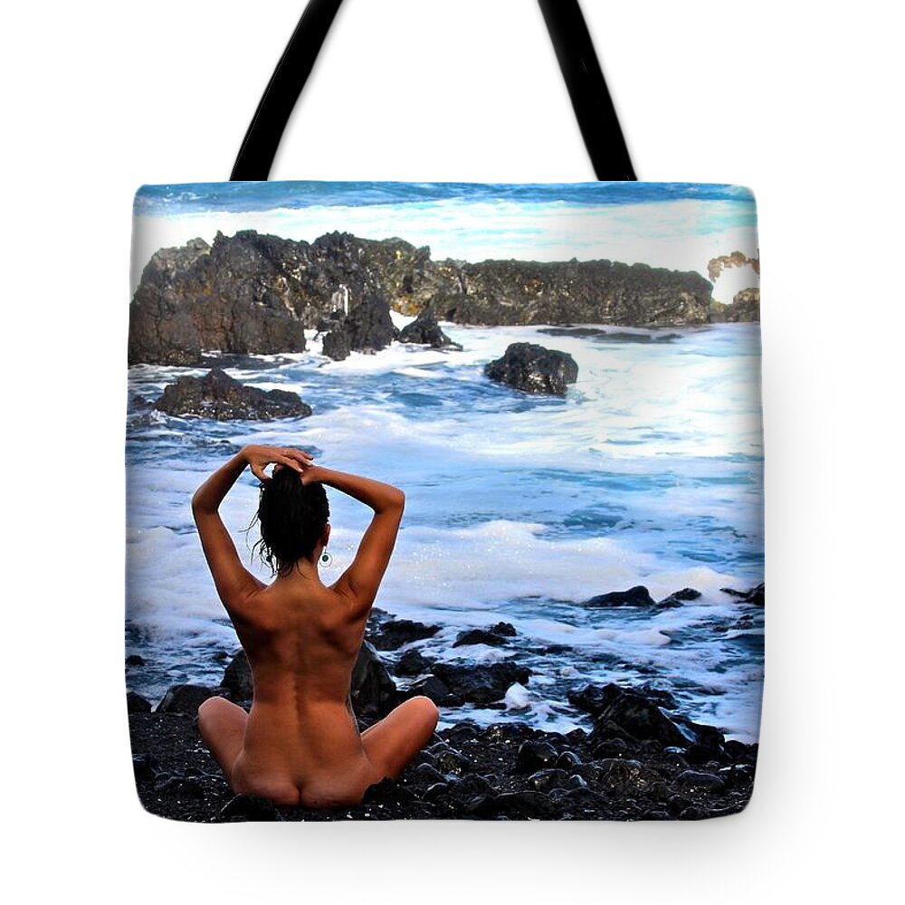 Nude Tote Bag featuring the photograph Free And Naked In Nature by Venetia Featherstone-Witty