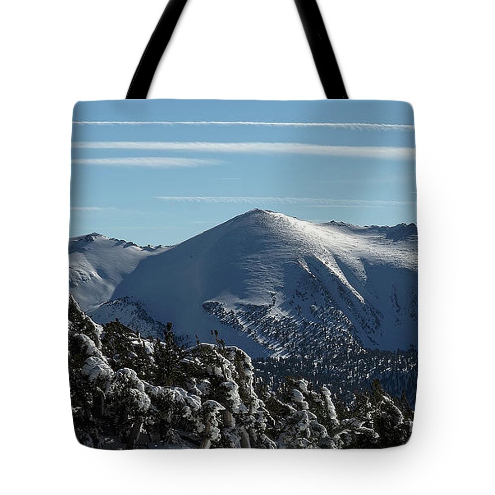 Freel Peak Tote Bag featuring the photograph Freel Peak, Eldorado and Humboldt-Toiyabe National Forest, U. S. A. seen from 10,000 feet elevation by PROMedias US