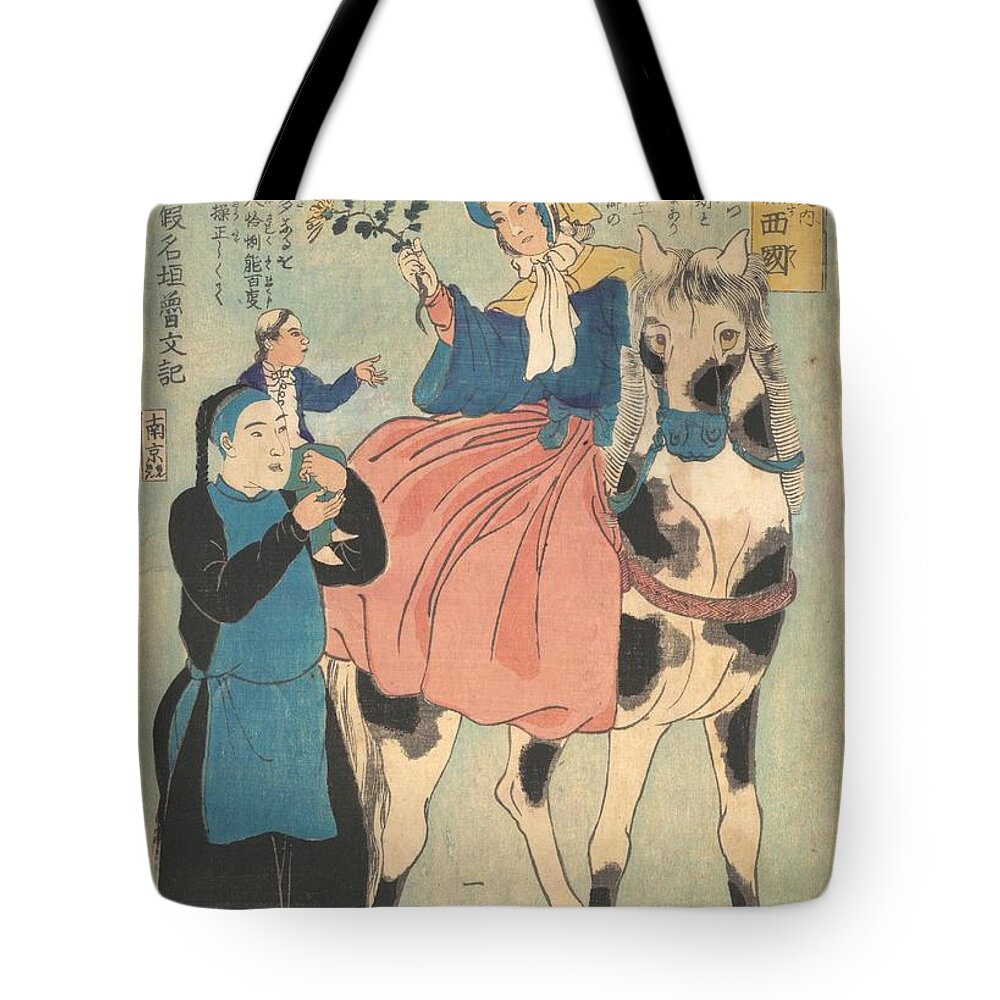 French Orchid Country  Utagawa Yoshikazu (japanese Tote Bag featuring the painting French orchid country  Utagawa Yoshikazu by Artistic Rifki