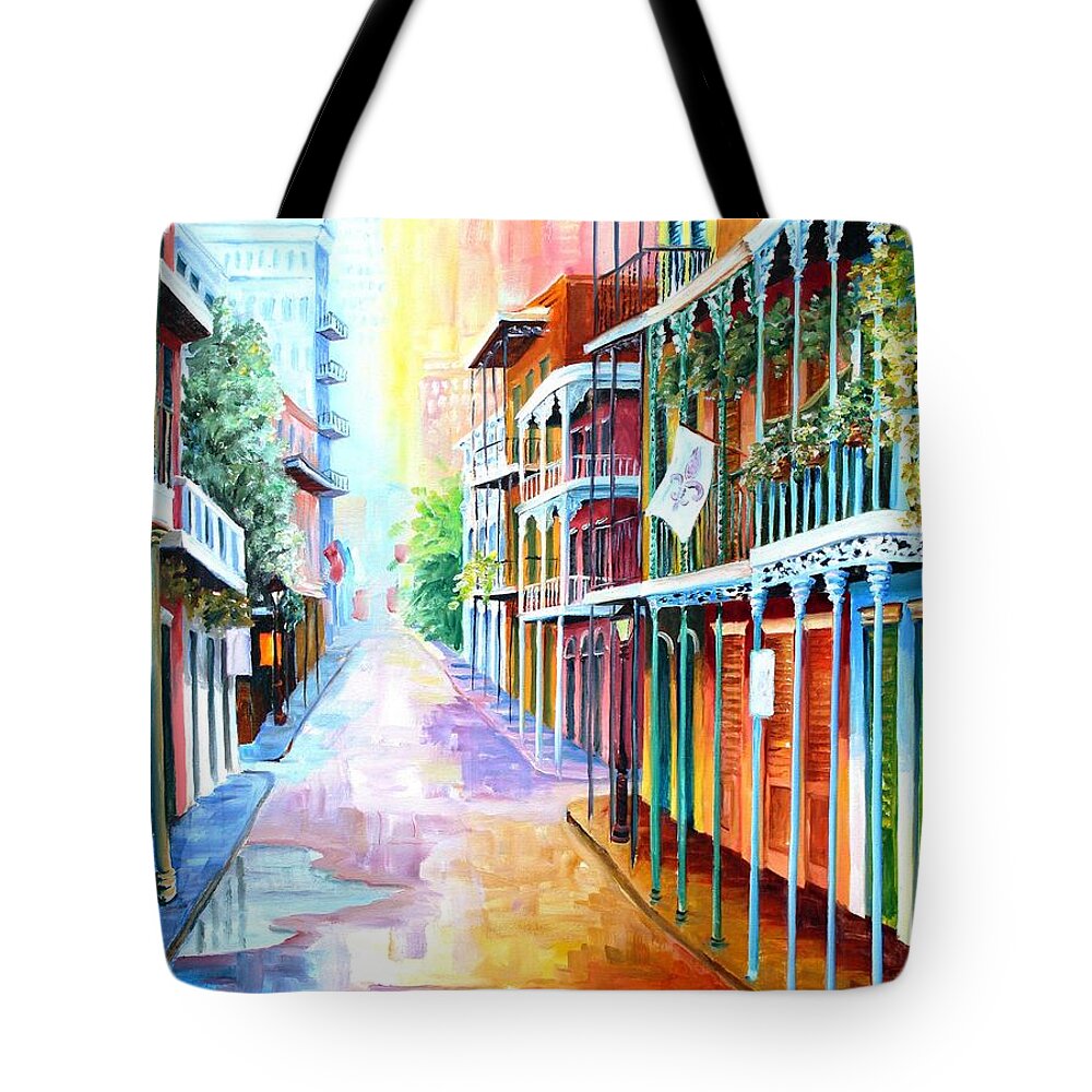 New Orleans Tote Bag featuring the painting French Quarter Dawn by Diane Millsap