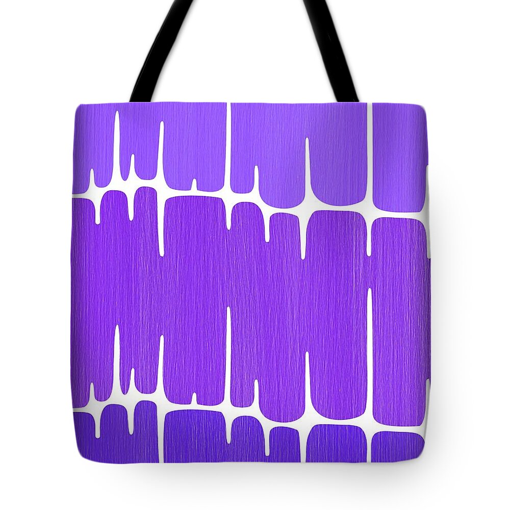 Sounds Waves Tote Bag featuring the digital art Frequency in Purples 2 by Donna Mibus