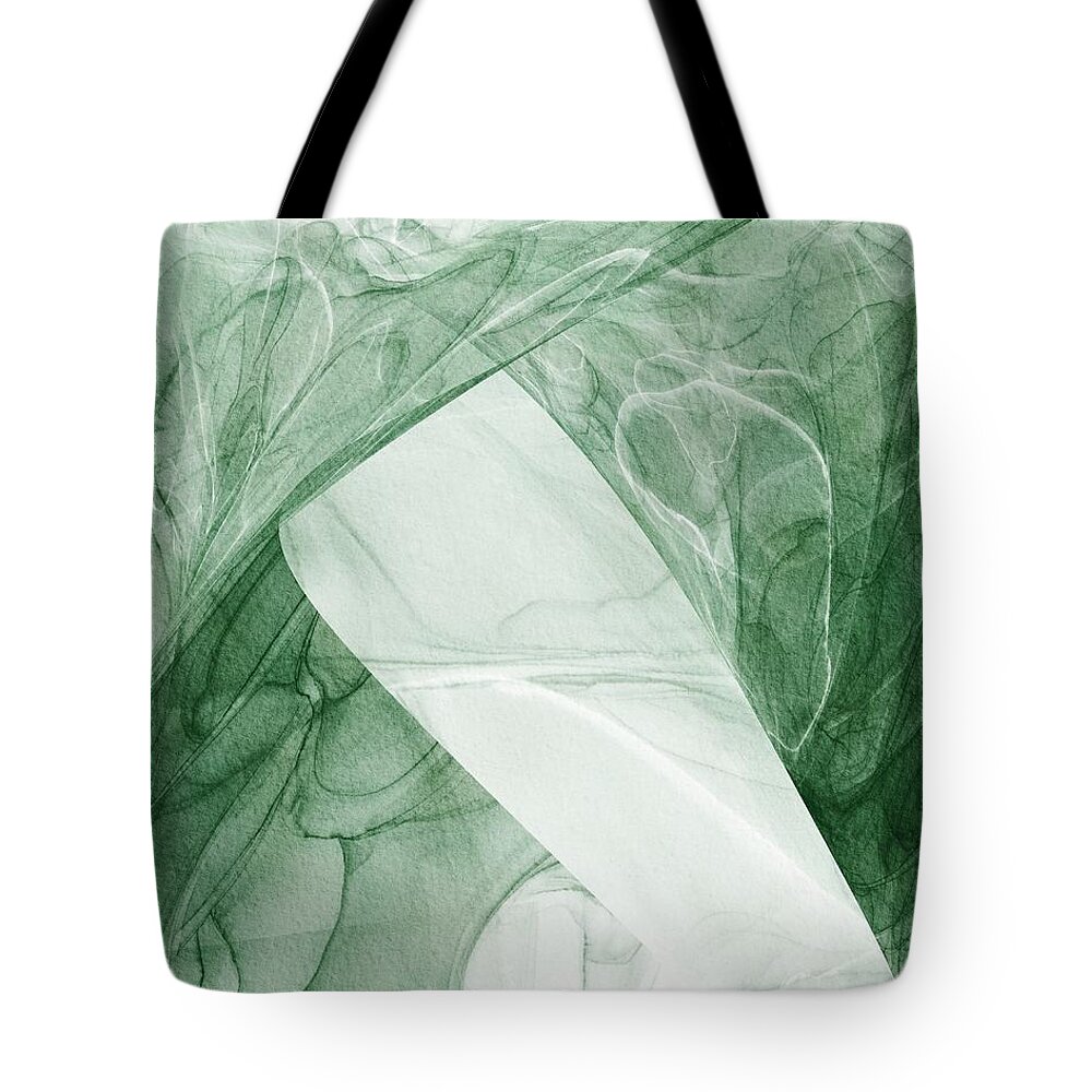 Abstract Tote Bag featuring the digital art Fresh Green Abstract by Itsonlythemoon -