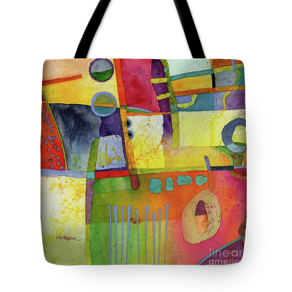 Abstract Tote Bag featuring the painting Fresh Paint - Magenta by Hailey E Herrera