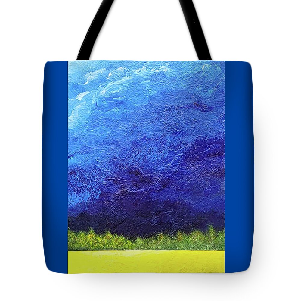 Fresh Tote Bag featuring the painting Fresh Prairie Rain by Cindy Johnston