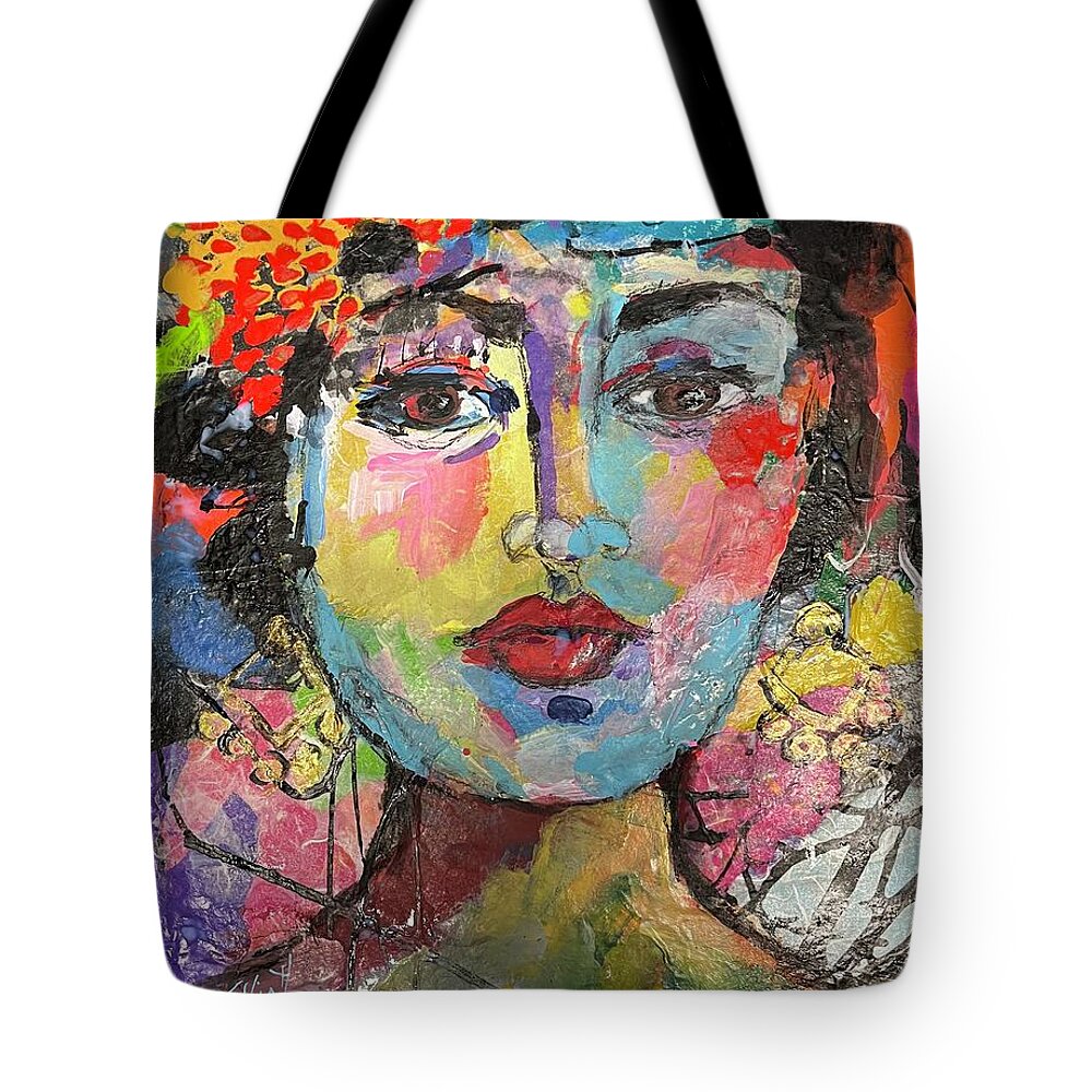 Frida Kahlo Tote Bag featuring the painting Frida by Elaine Elliott