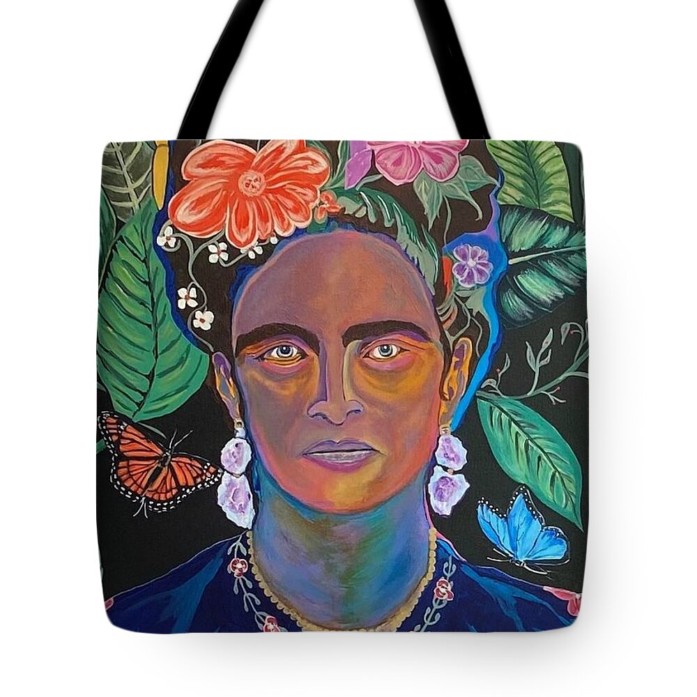  Tote Bag featuring the painting Frida Kahlo by Bill Manson