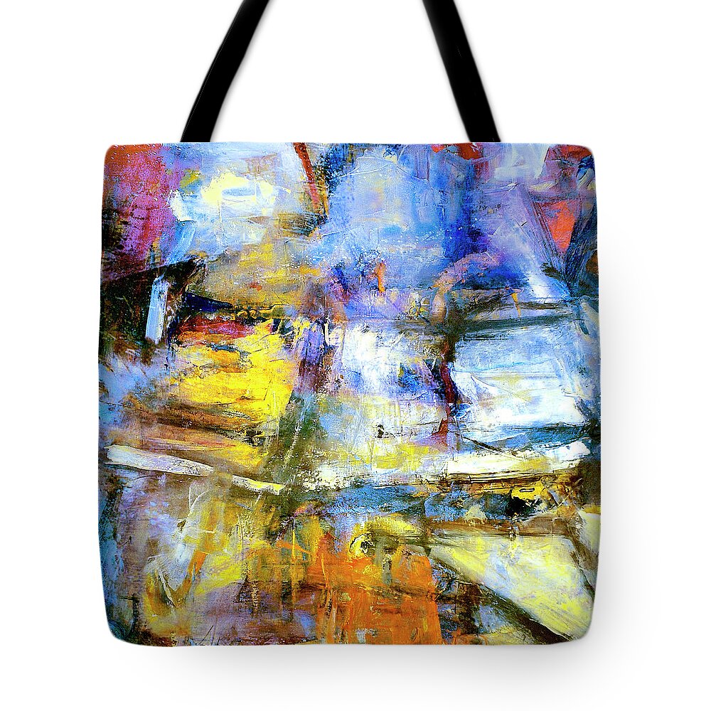 Friday Tote Bag featuring the painting Friday Night at The Galleria by Dominic Piperata